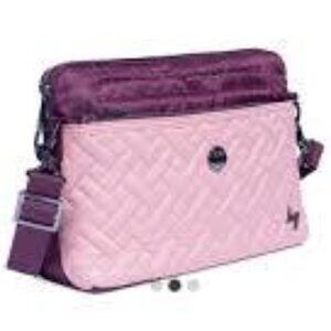 Retired Lug Pirouette Quilted RFID 2-in-1 Crossbody & Belt Bag in Wine Blush